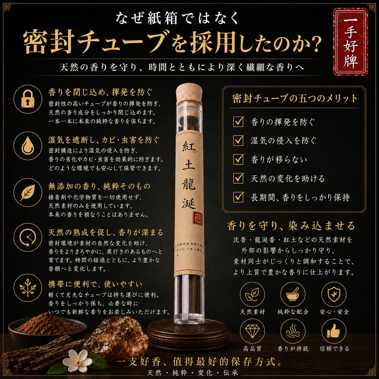 Amazon.co.jp: 『紅土龍涎』 高級天然線香 高級沈香（ベトナム
